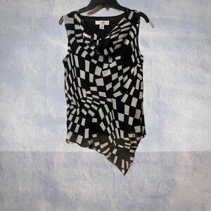 Vintage Asymmetrical Abstract Top by Casual Corner